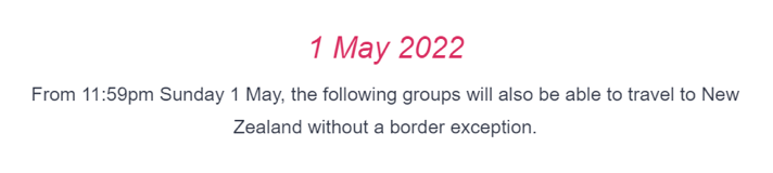 2022年4-5月新西兰工作、学生和访客签证入境计划